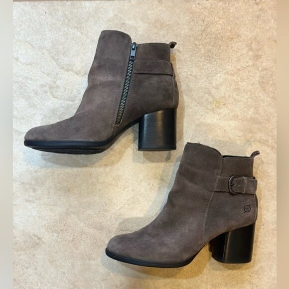 Born Side Zip Ankle Booties Gray Size 7 EUC - Picture 2 of 7